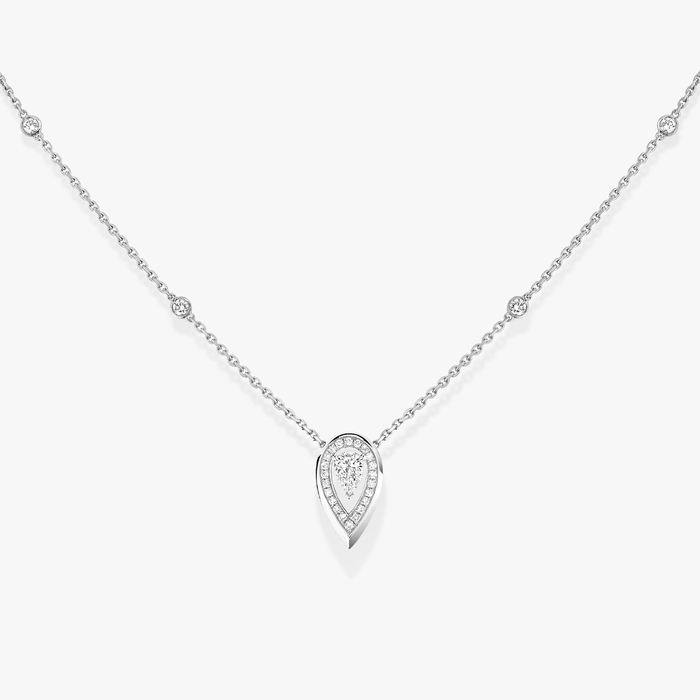 Necklace For Her White Gold Diamond Fiery 0.10ct 12611-WG