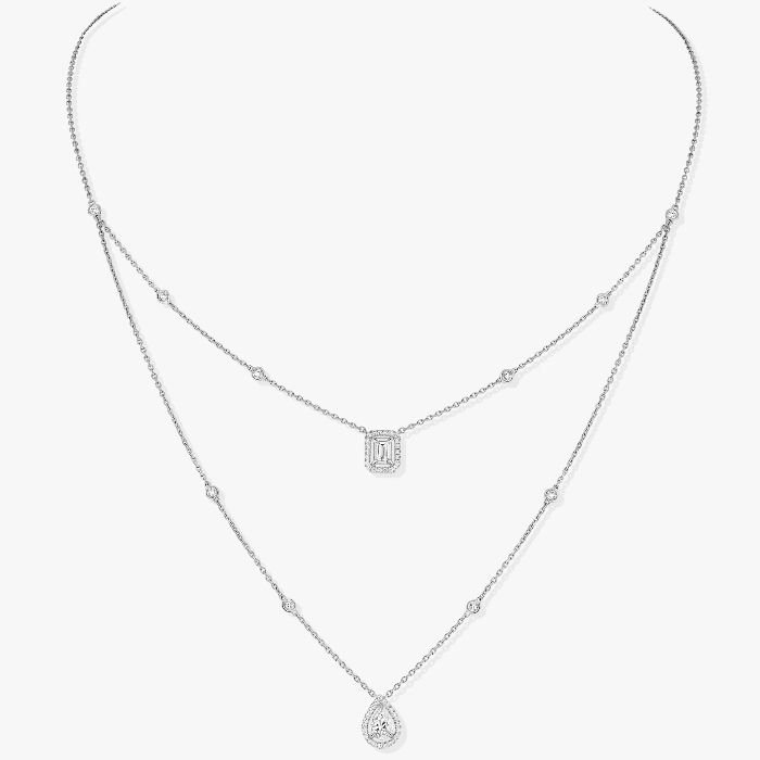 My Twin 2-Row 0.40 ct x 2 White Gold For Her Diamond Necklace 12966-WG