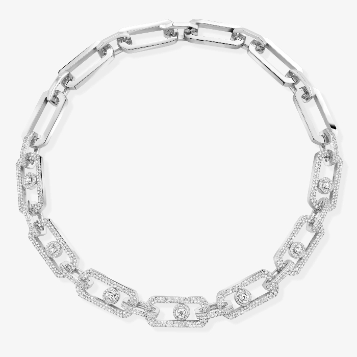 Collier Femme Or Blanc Diamant So Move XL Pavé 13079-WG