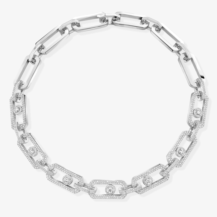 Collar Mujer Oro blanco Diamante So Move XL con Pavé 13079-WG