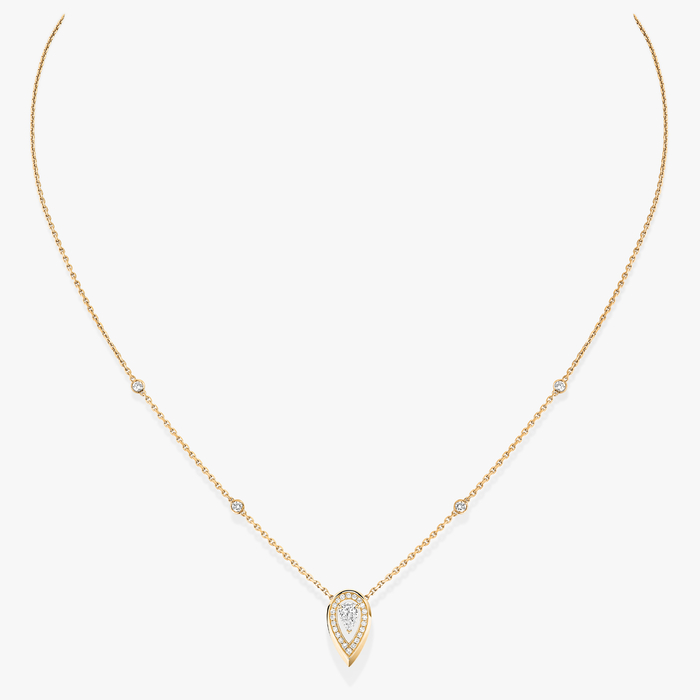 Fiery 0.10ct Yellow Gold For Her Diamond Necklace 12611-YG