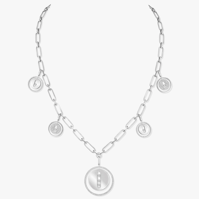 Collar Mujer Oro blanco Diamante Lucky Move Charms 11728-WG