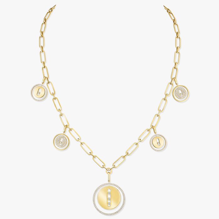 Necklace For Her Yellow Gold Diamond Lucky Move Charms 11728-YG