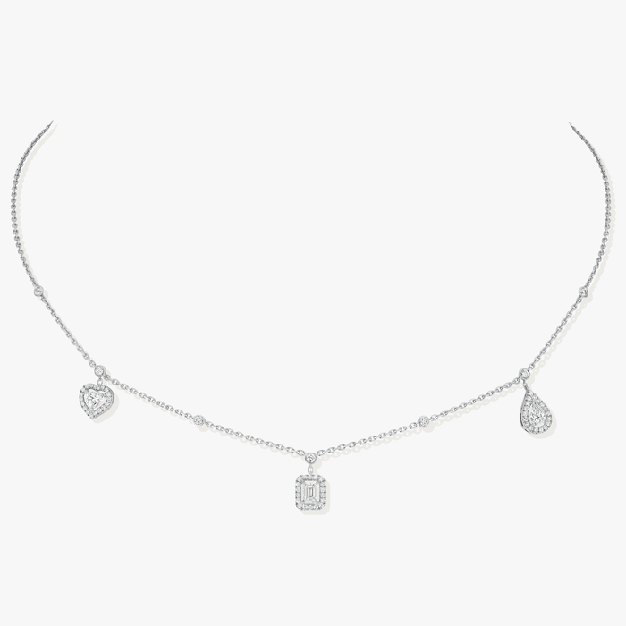 Collier Femme Or Blanc Diamant My Twin Trio 3x0,15ct 11945-WG