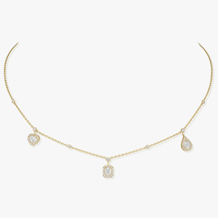 Necklace For Her Yellow Gold Diamond My Twin Trio 3 x 0.15 ct 11945-YG