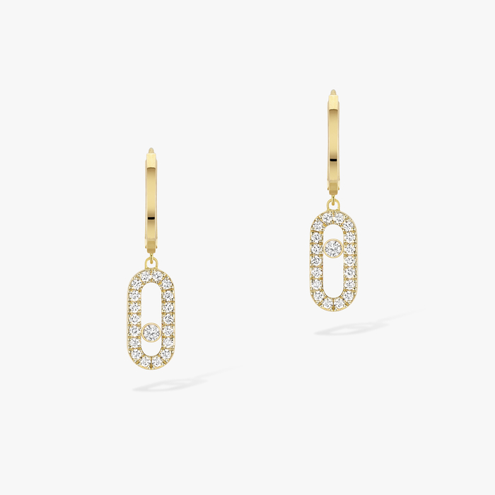 Earrings For Her Yellow Gold Diamond Move Uno Hoop Earrings 12037-YG