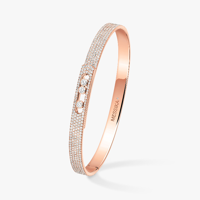 Bracelet For Her Pink Gold Diamond Move Noa PM Full Pavé Bangle 12721-PG