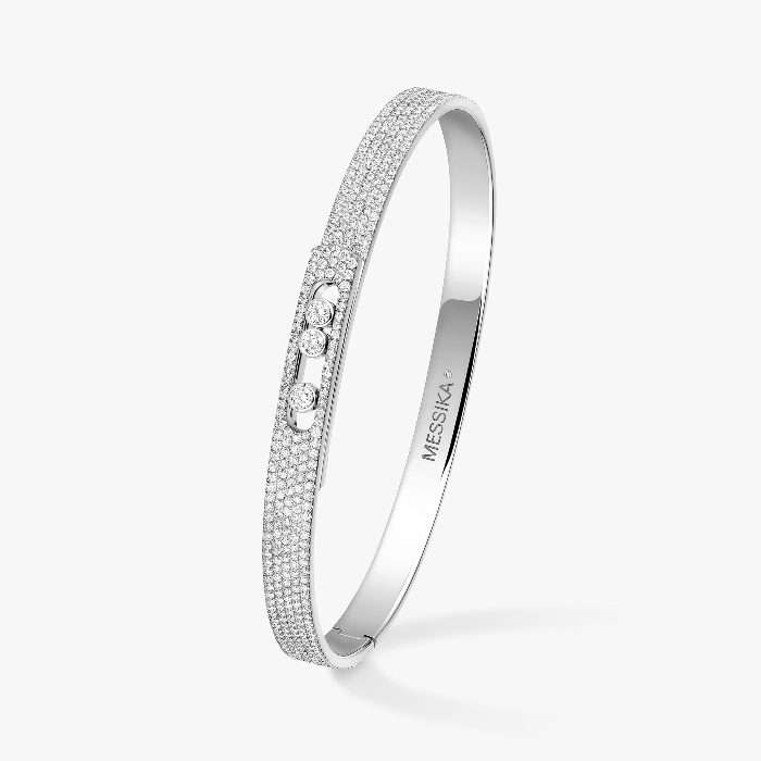 Move Noa SM Full Pavé Bangle White Gold For Her Diamond Bracelet 12721-WG