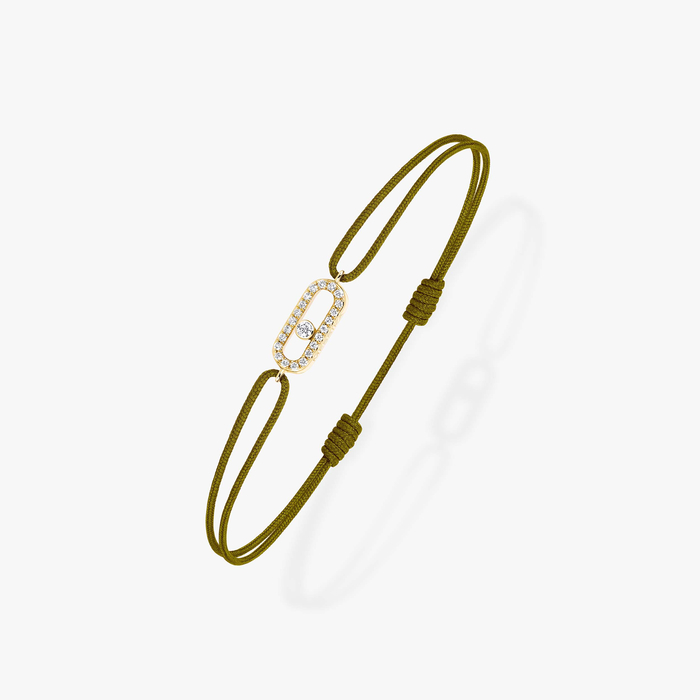 Move Uno Khaki Cord Bracelet Yellow Gold For Her Diamond Bracelet 13860-YG