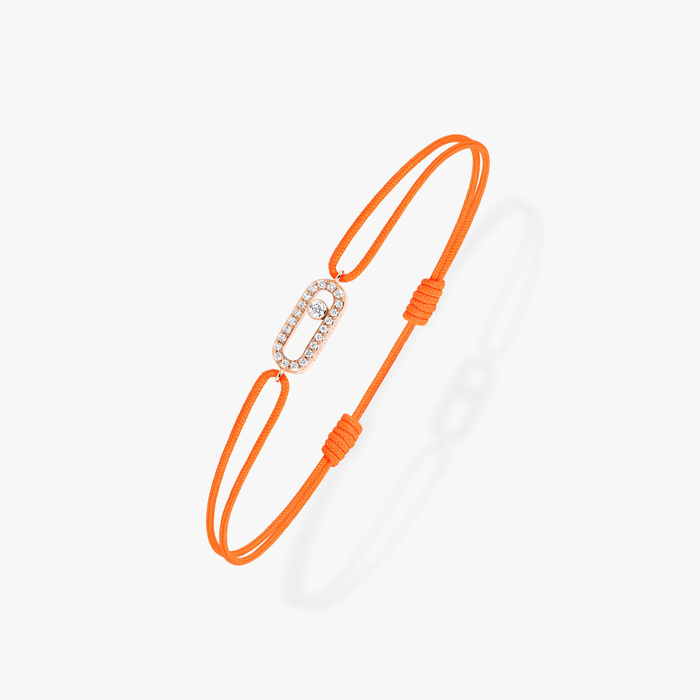 Pulsera Mujer Oro rosa Diamante Cordón Move Uno Naranja 13289-PG