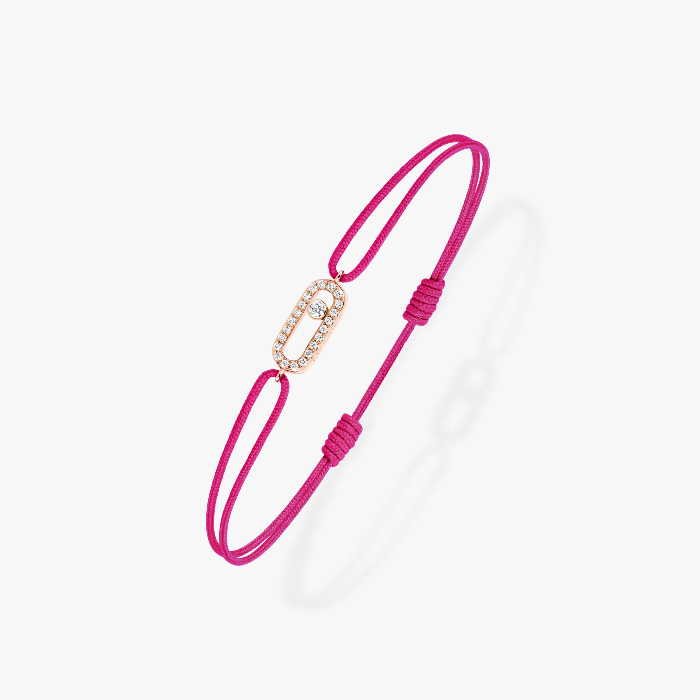 Move Uno Pink Cord Bracelet Pink Gold For Her Diamond Bracelet 13290-PG