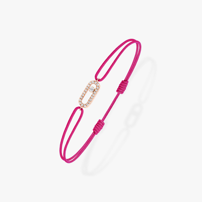 Move Uno Schnur in Rosa Für sie Diamant Armband Roségold 13290-PG