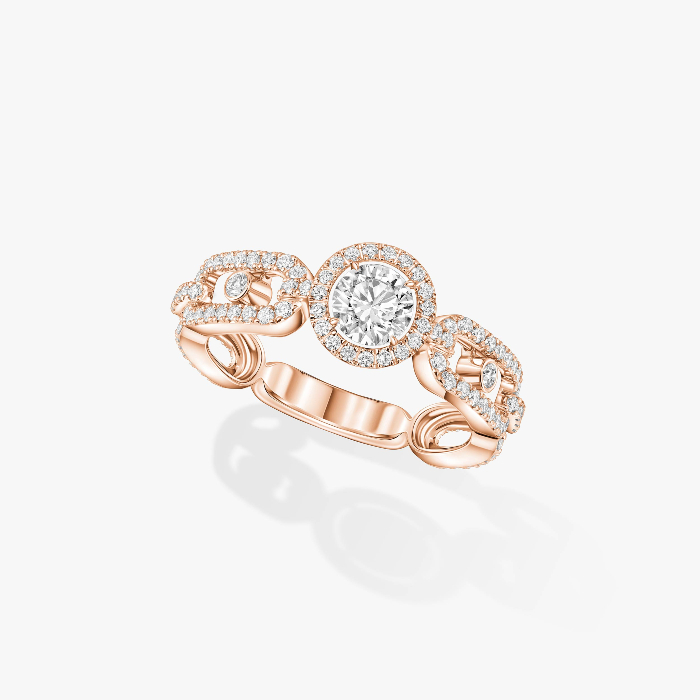 خاتم امرأة ذهب وردي الماس خاتم السوليتير Move Link 0.30 قيراط 13747-PG