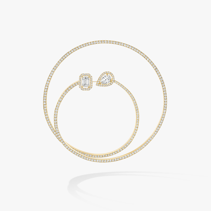 الأقراط امرأة ذهب أصفر الماس My Twin Pavé Mono Hoop 2x0,10ct 07444-YG