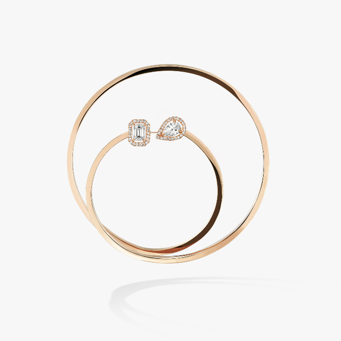 Серьги Для нее Розовое золото Бриллиантами Моносерьга-кольцо в форме спирали My Twin 2x0,10 карата 07445-PG