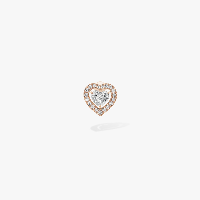 Pendiente Mujer Oro rosa Diamante Pendiente de botón de corazón de 0,15 ct Joy 11562-PG