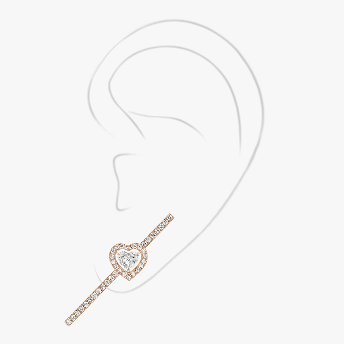 Joy cœur 0.15-carat single pavé-set diamond earring Pink Gold For Her Diamond Earrings 11433-PG