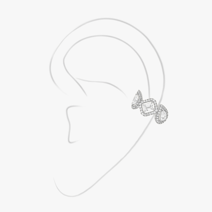 الأقراط امرأة ذهب أبيض الماس My Twin Mono Earring Middle 4x0.10ct 10026-WG