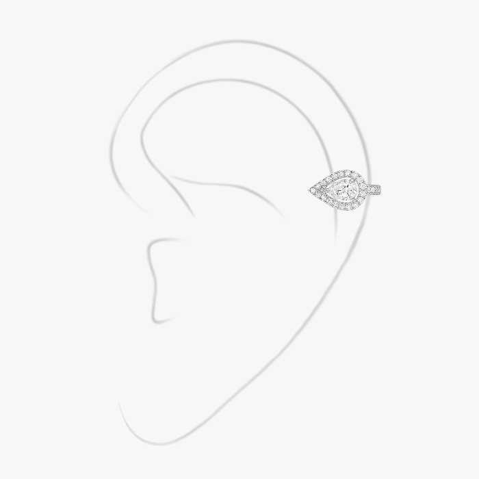Boucles d'oreilles Femme Or Blanc Diamant Mono clip oreille haut My Twin PS 0,15ct 07442-WG