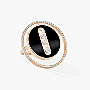 Ring For Her Pink Gold Diamond Onyx Lucky Move LM 12323-PG