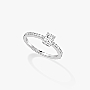 Кольцо Для нее Белое золото 钻石  Solitaire Emeraude Pavé 08010-WG