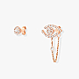 Lucky Eye Pavé-Set Jewelry Pink Gold For Her Diamond Earrings 11349-PG