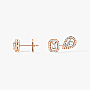 My Twin 1+2 0.10ct x3 Pink Gold For Her Diamond Earrings 07004-PG