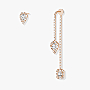 My Twin Hook and Stud 3x0.10ct Pink Gold For Her Diamond Earrings 07224-PG