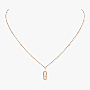 Collier Femme Or Rose Diamant Long Move Uno 10111-PG