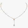 My Twin Tie 0.10ct x2 Pink Gold For Her Diamond Necklace 06693-PG