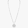 Collier Femme Or Blanc Diamant Sautoir Lucky Move GM Pavé 10127-WG