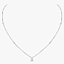 Collier Femme Or Blanc Diamant Solitaire Poire  08017-WG