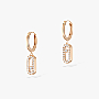 Move Uno Hoop Earrings Pink Gold For Her Diamond Earrings 12037-PG