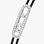 Messika CARE(S) Schnur Schwarz Mit Diamanten Ausgefasst Für sie Diamant Armband Weißgold 14141-WG
