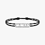 Bracelet Femme Or Blanc Diamant Cordon Messika CARE(S) Noir Pavé 14141-WG