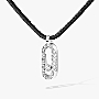 Collar Mujer Oro blanco Diamante Cordón Messika CARE(S) Negro con Pavé 14142-WG