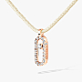 Messika CARE(S) Cream Cord Pavé Necklace Pink Gold For Her Diamond Necklace 14104-PG
