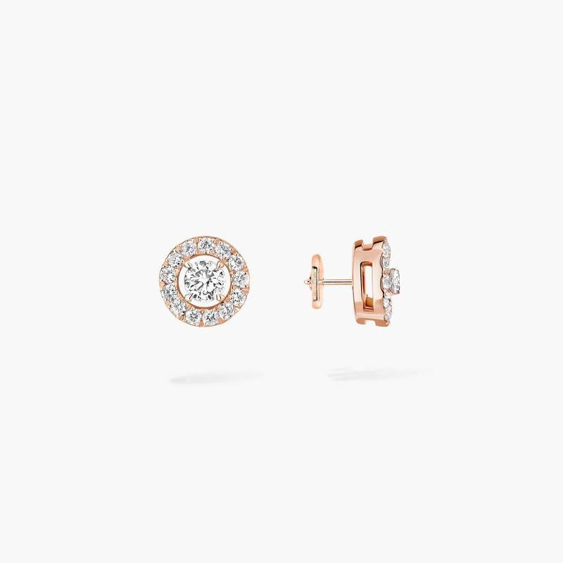 Earrings For Her Pink Gold Diamond Joy Round Diamonds SM 06954-PG