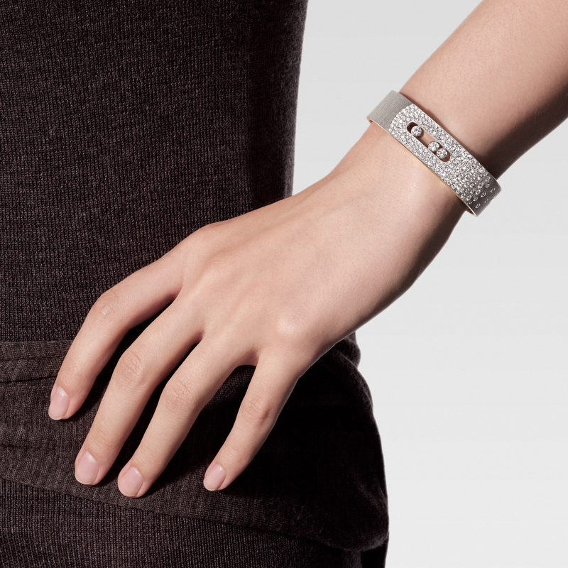 Move Noa chiseled half pavé cuff bracelet