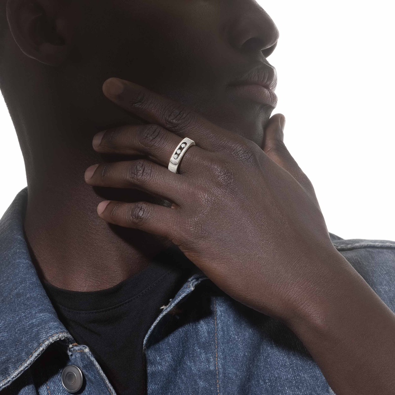 Bague Mixte Or Blanc Diamant Move Noa Ciselé 14482-WG