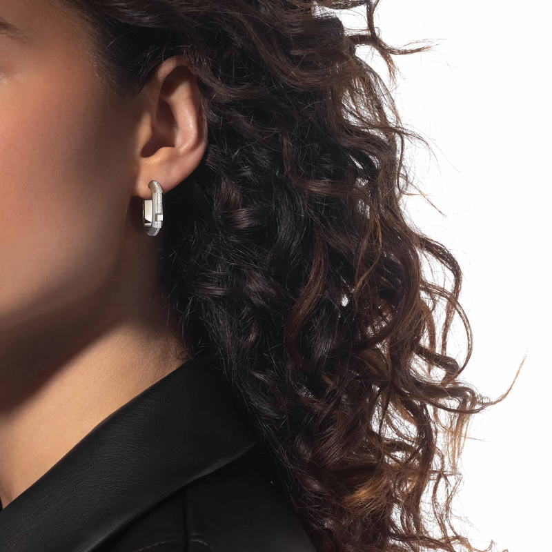 Moderniste pavé single hoop earring SM