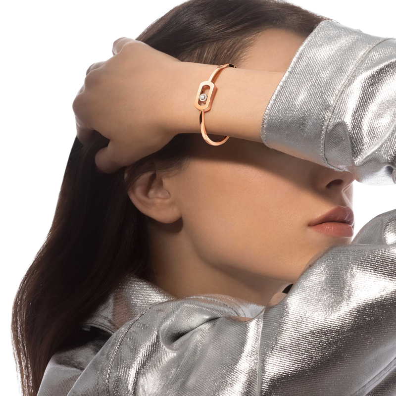 Bracelet Femme Or Rose Diamant Jonc So Move 13757-PG