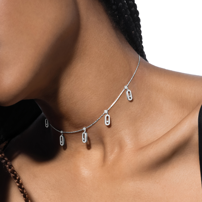 Move Uno pavé drop pendant choker