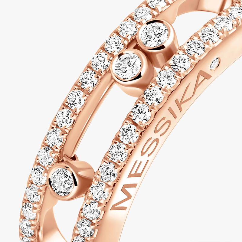 Bague Femme Or Rose Diamant Baby Move Pavée 04683-PG