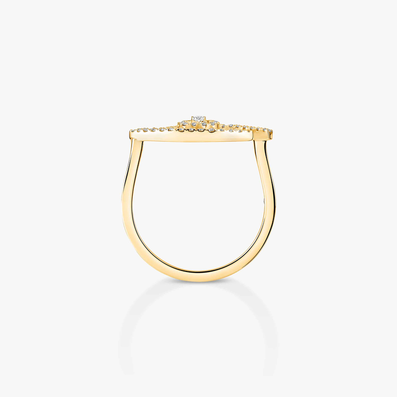Bague Femme Or Jaune Diamant Lucky Eye Pavée 10037-YG