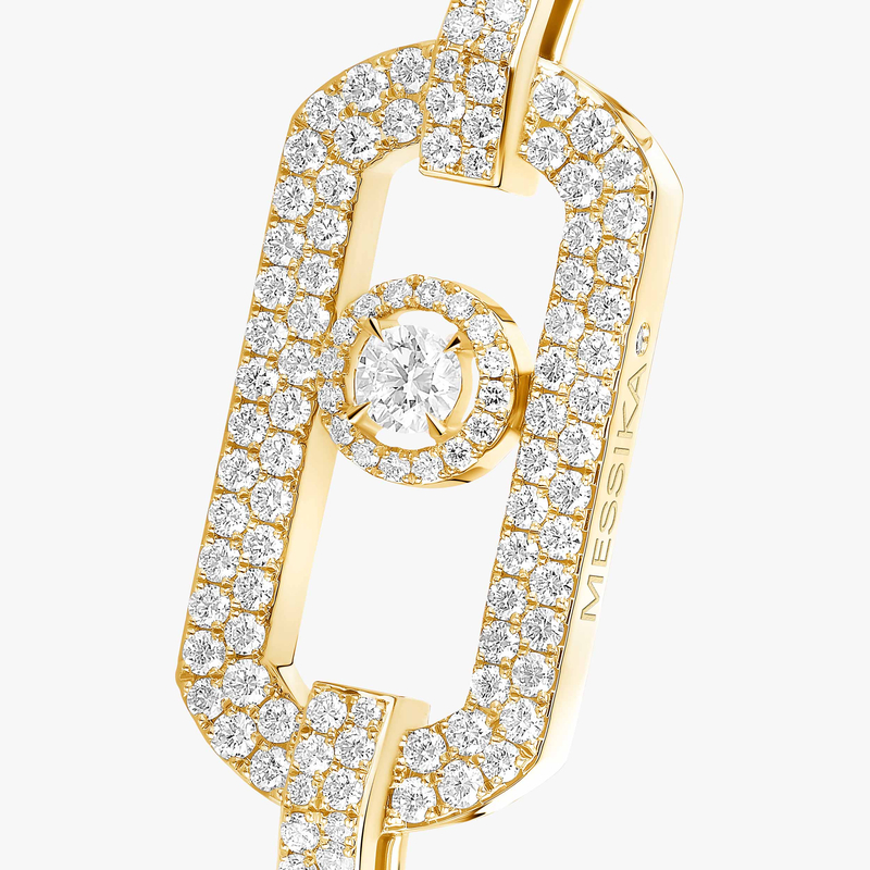 Bague Femme Or Jaune Diamant So Move 2 doigts Pavée 13185-YG