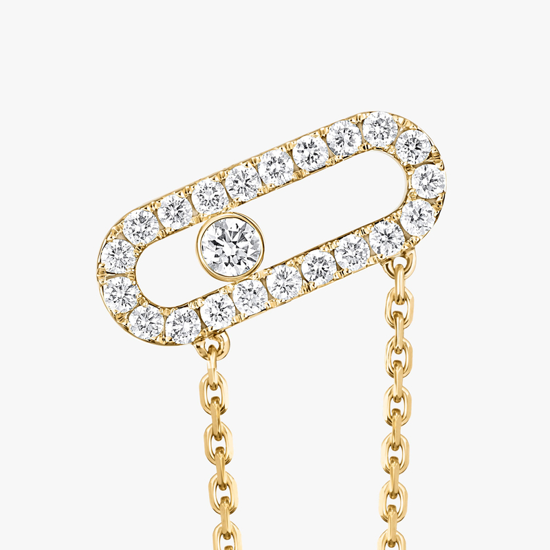 Boucles d'oreilles Femme Or Jaune Diamant Move Uno Chaine et Puce 12146-YG