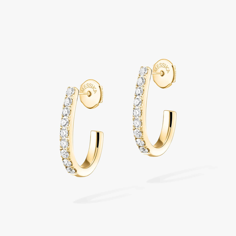 Earrings Femme Yellow Gold Diamond Gatsby XS Hoop 05741-YG