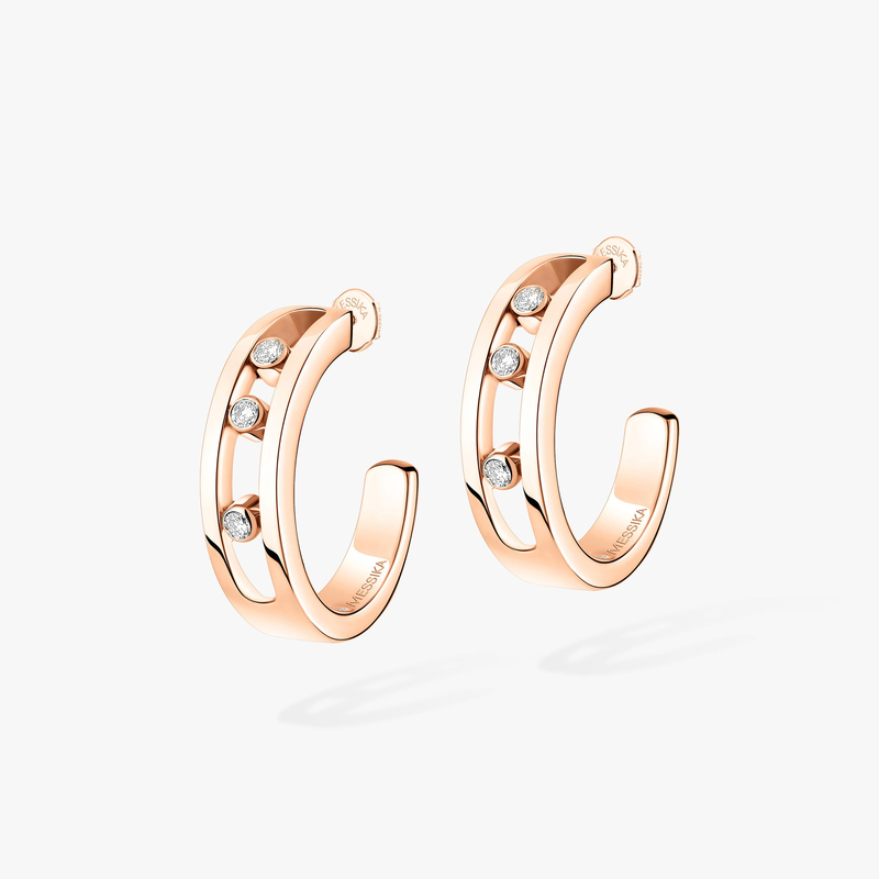 Orecchini Donna Oro rosa Diamante Orecchini a cerchio Move 04407-PG