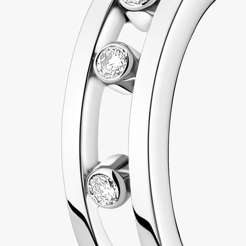 Move hoop earrings White Gold For Her Diamond Earrings 04407-WG